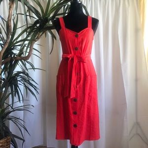 Tomatoe Red Button-up Sundress
